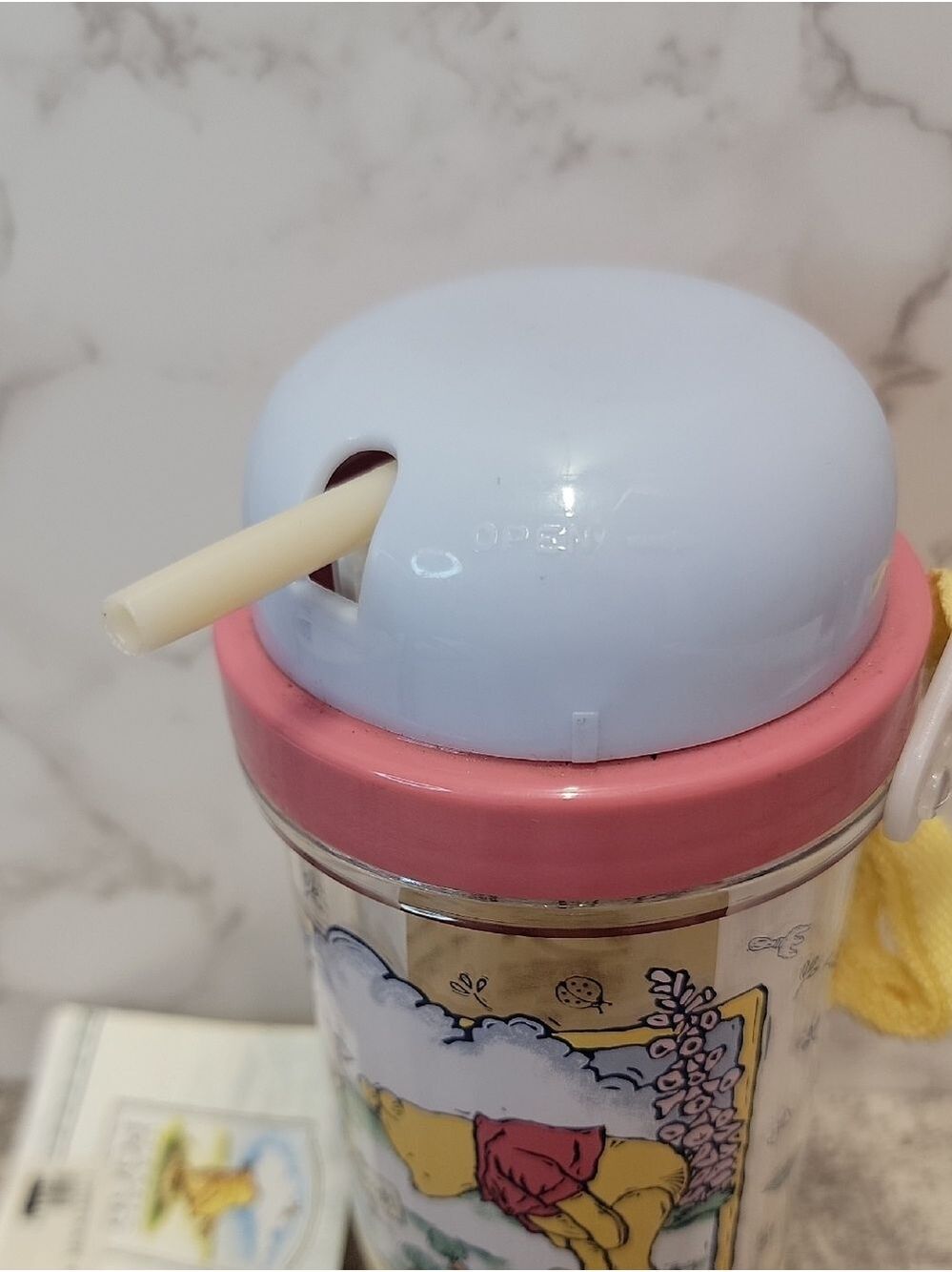 RARE VTG SELANDIA CLASSIC POOH SIP N SNACK CANTEEN W/ STRAW 8" TALL NEW WITH TAG - Picture 8 of 12